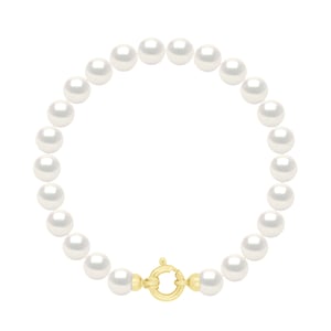 Armband Rij van Echte Gecultiveerde Zoetwaterparels Rond 6-7 mm