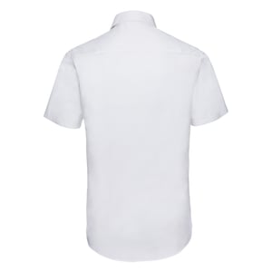 Russell Collection Heren Stretch Overhemd Met Korte Mouwen (Wit)