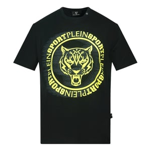 Plein Sport Geel Scribble Layer Logo Zwart T-shirt