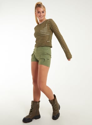 Long Sleeve Crochet Top