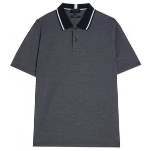 Ted Baker Arts Mini Jacquard Stitch Herr mörkblå pikétröja