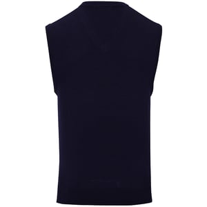 Premier Mens Sleeveless Cotton Acrylic V Neck Sweater (Navy)
