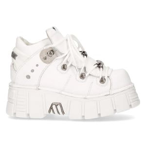 New Rock wit lederen gotische enkellaarzen ¬-106N-S8