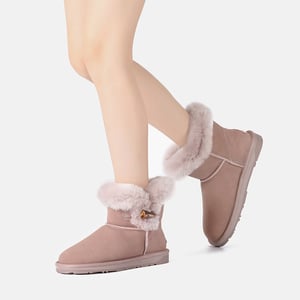EVER AU Women Robin Horn Toggle button Mini Boots