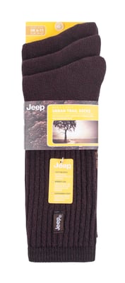 JEEP - 3 Pairs Mens Vintage Cotton Cushioned Socks for Hiking Boots