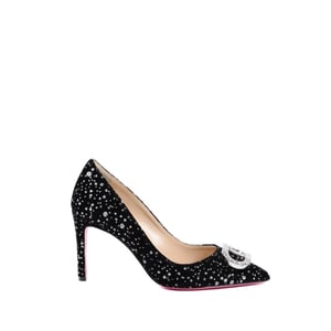 Office Party Velvet Guggenheim Pump Black