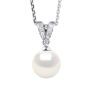 Necklace Prestige Jewelry - Real Cultured Freshwater Pearl Round 9-10 mm