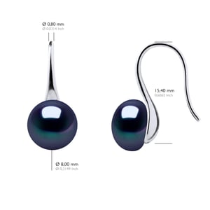 Oorbellen Echte Gecultiveerde Zoetwaterparels Knop 8-9 mm