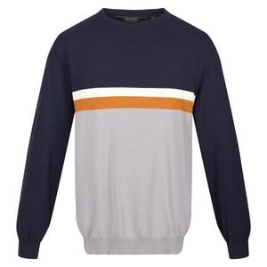 Regatta Heren Kaelen Colour Block Gebreide trui (Marine / Stormgrijs)
