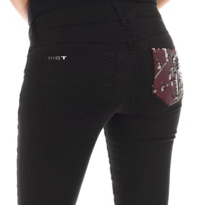 Long jean pants with narrow cut hems 10DBF0475-B088 woman