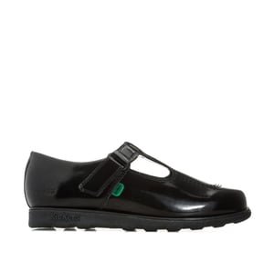 Girl's Kickers Junior Fragma T-Bar Patent Shoes in Black