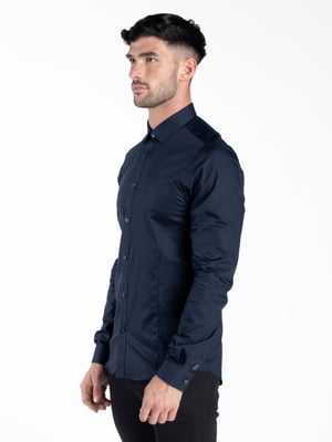 Luke 1977 Men's The Butchers Pencil Slim Fit Smart Shirt in Navy