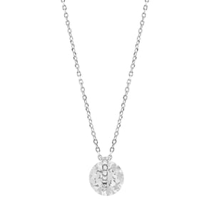 Luxeketting, 925 sterling zilveren laia en glanzende zirkonia met gerhodineerde afwerking