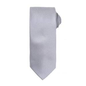 Premier Heren Micro Waffle Formal Work Tie (Pakket van 2) (Zilver)