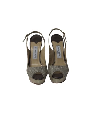 Jimmy Choo Vita Glitter Pumps in Champagne Leather