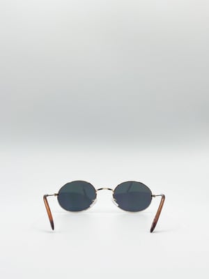 Metal Frame Round Sunglasses with Mirror Lenses