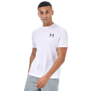 Men's Under Armour Sportstyle Left Chest Short Sleeve T-Shirt in White