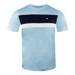 Weekend Offender Kortärmad Blå Crew Neck Korsord T-shirt för herrar WOSTS503