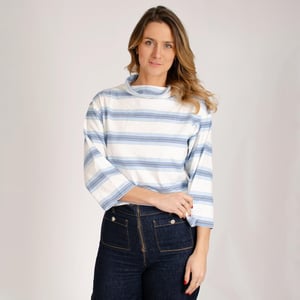 Stripe Funnel Neck Top