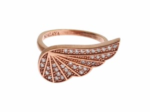Nialaya Roze Goud 925 Zilver Dames Heldere CZ Ring