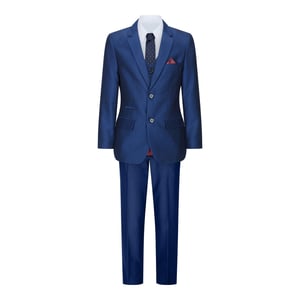 Boys 3 Piece Shiny Royal Blue Classic Suit