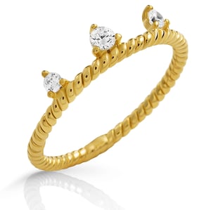 Orphelia 'Crown' Damesring van 925 Sterling Zilver - Goud ZR-7529/G