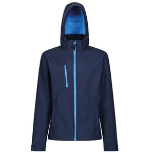 Regatta Venturer Jas met Kap en Zachte Shell Jas voor heren (Marine / Frans Blauw)