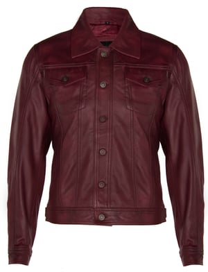 Trucker slim-fit leren overhemd-jeansjack