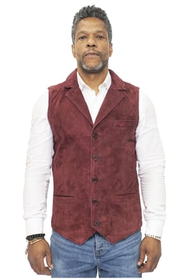 Heren klassiek glad geit suède leren vest-Exeter