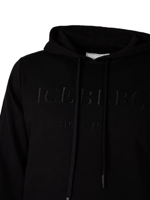 Iceberg Sweatshirt Hoodie Herr Svart