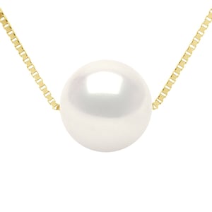 Halsband Äkta odlad sötvattenspärla rund 9-10 mm