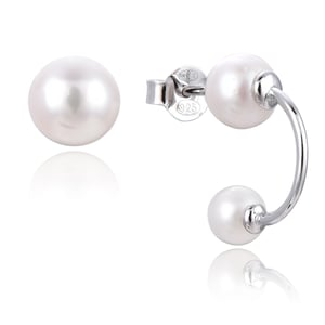 Gena.paris 'Asymmetrisch' Dames 925 Sterling Zilveren Stud Oorbellen - Zilver GBO1533-W