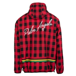 Palm Angels Buffalo geruit windjack rood jack