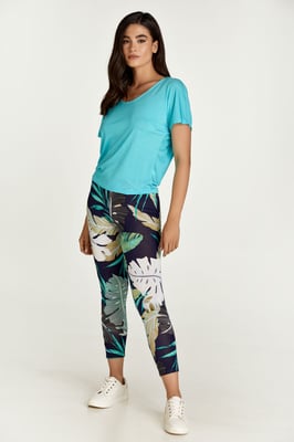 Legging met bladerprint