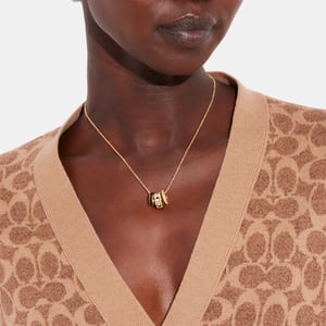 Kissing C Enamel Rondell Necklace
