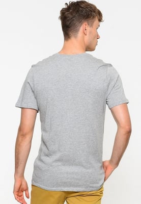 Nike geborduurd Futura T-shirt in grijs heather- en zilverkleurig logo