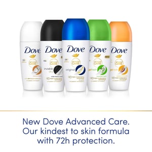 Dove Roll On Deo Go Fresh Original 72H Lasting Women's Anti-Perspirant 50ml, 6pk