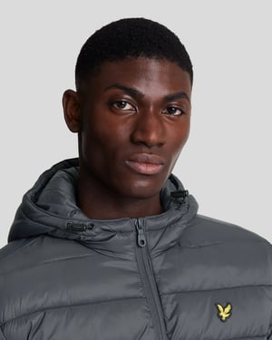 Lyle & Scott merk gunmetal grijs gewatteerd jack met capuchon