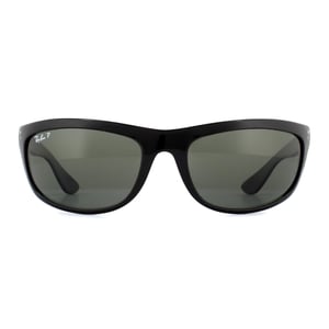 Ray-Ban Wrap Unisex Svarta Gröna Polariserade Solglasögon