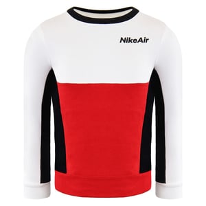 Nike Air Lange Mouw Pullover Stretch Taille Zwart Rood Kids Trainingspak DC8639 010