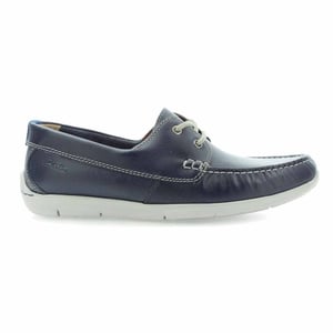 Clarks Karlock Step Mens Navy Boat Shoes