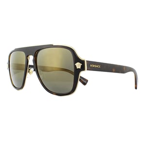 Versace Solglasögon VE2199 12524T Dark Havana Dark Grey Mirror Gold