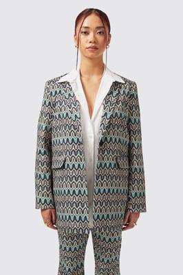 Gardenia Slim Fit Blue Cotton Jacket