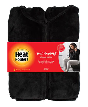 Heat Holders - Ladies Soul Warming Lounge Hoodie i mjuk fleece - Svart