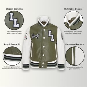 Letterman leren Varsity College bomberjack voor kinderen