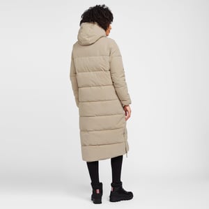 North Ridge Women's Roaming Jacket with Generous Cosy Hood & Zipped Hem Vents, Longline Winter Coat, Beige