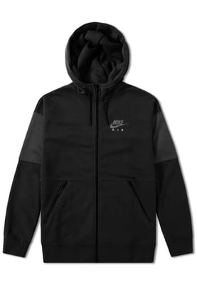 Nike Air heren fleece trainingspak volledige set in zwart