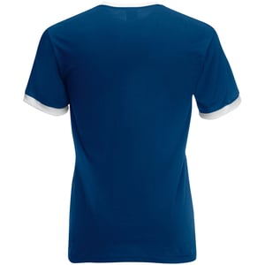 Fruit Of The Loom Mens Ringer Short Sleeve T-Shirt (Navy/White)