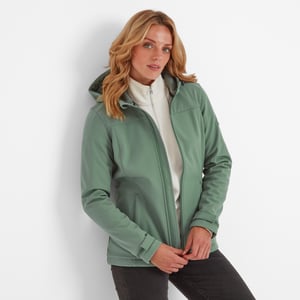 Keld Womens Softshell Hooded Jacket - Light Forest