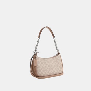Teri Shoulder Bag in Signature Canvas with Chain Strap